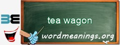 WordMeaning blackboard for tea wagon